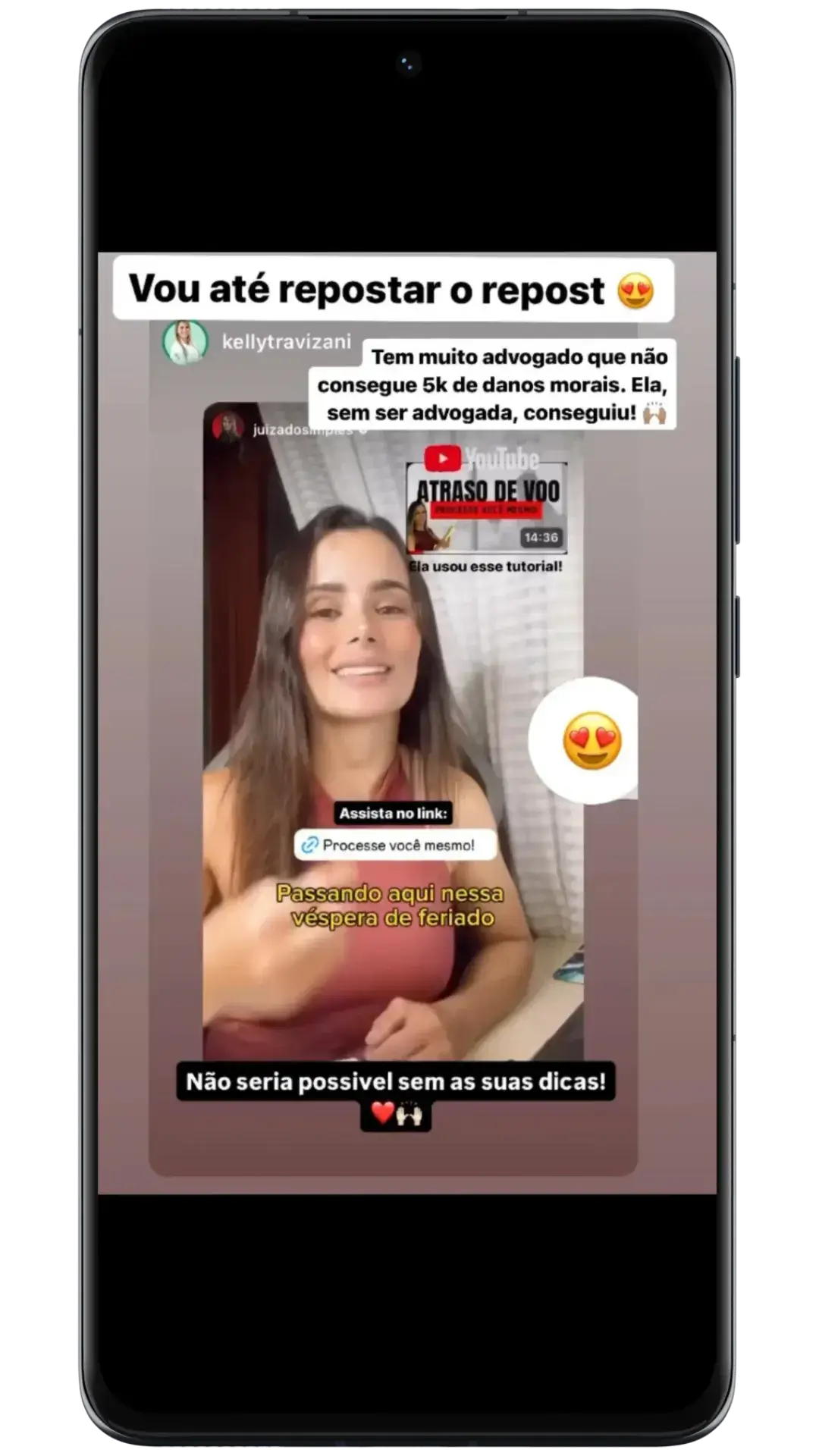 Lucíola Dutra - Mockup - Depoimentos no Celular